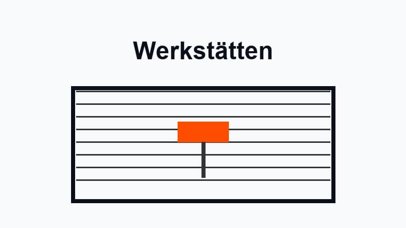 Werkstatt mit branded Kennzeichenhaltern